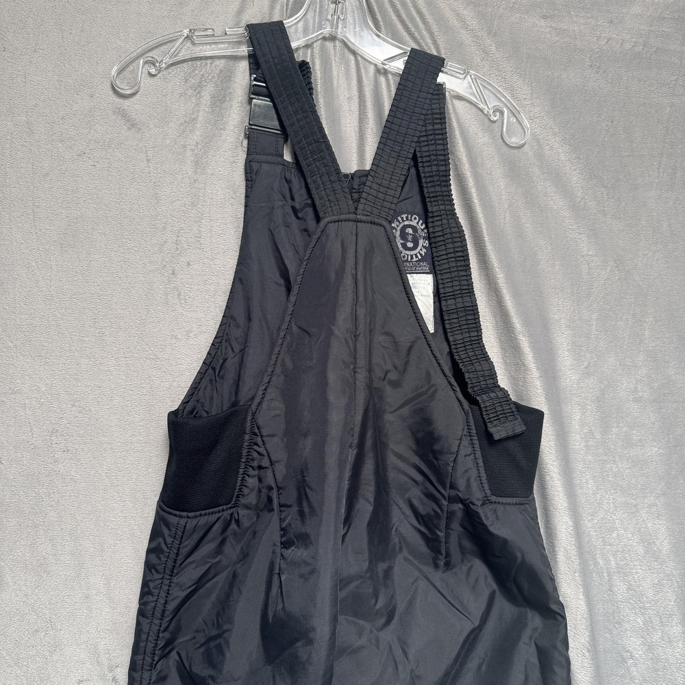 Vintage Skitiques Ski Snow Bib Overalls Youth Small Black Insulated 90s